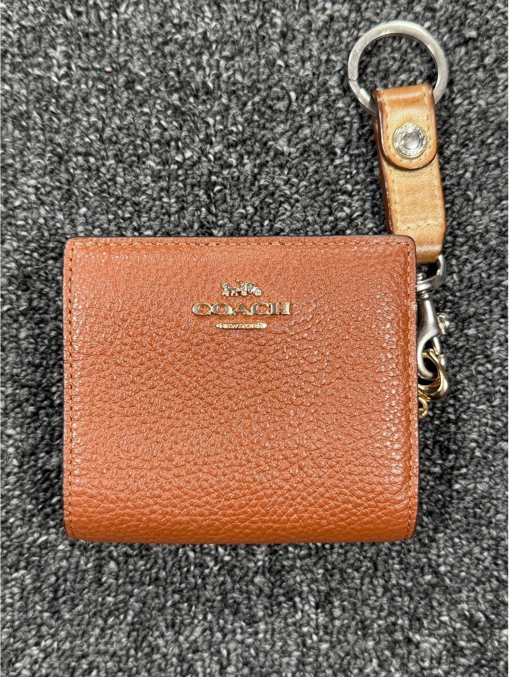 Coach Brown Leather Wallet with Keychain Attachment